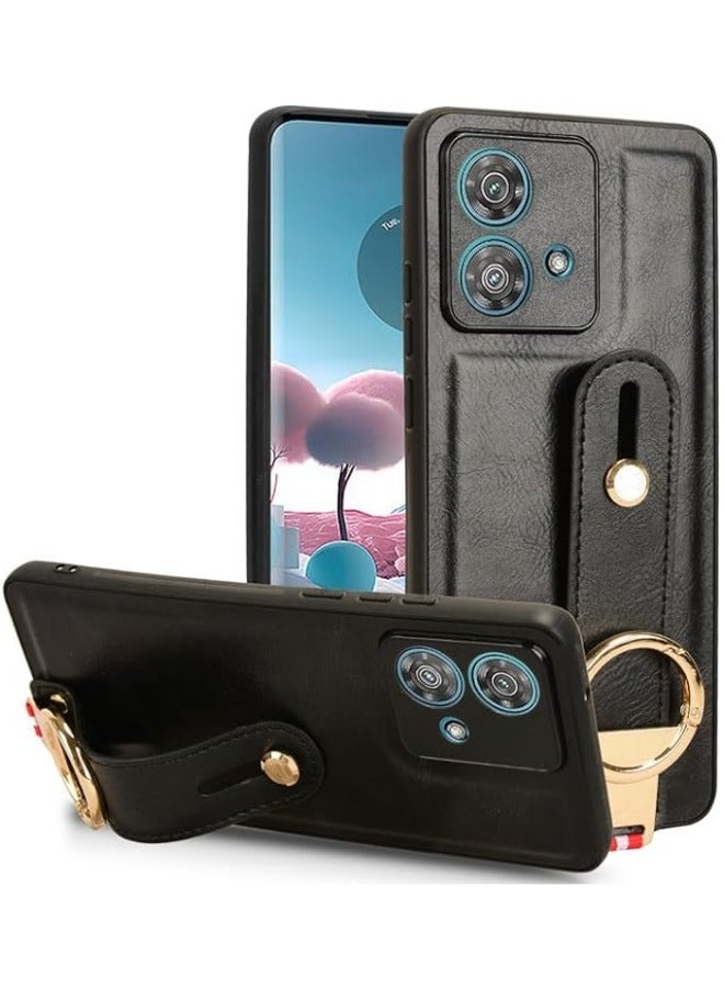 general Compatible with Motorola Edge 40 Neo 5G Case with Ring Holder & Hand Straps & Neck Straps, Scratch-Resistant Skin-Friendly Leather Protective Cover Case - Image 1