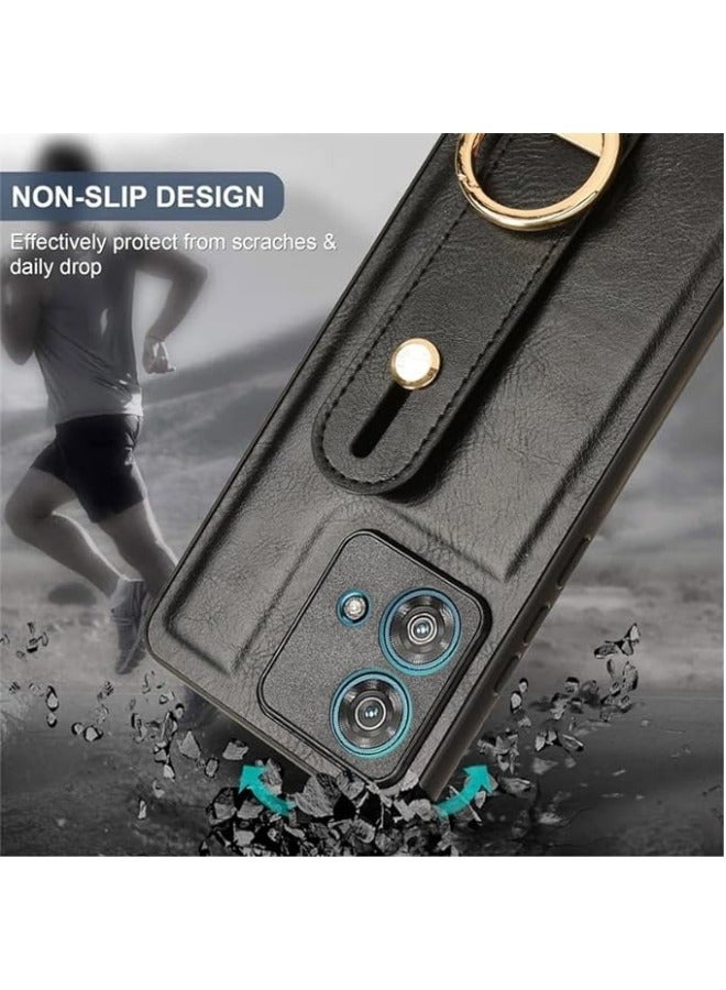 general Compatible with Motorola Edge 40 Neo 5G Case with Ring Holder & Hand Straps & Neck Straps, Scratch-Resistant Skin-Friendly Leather Protective Cover Case - Image 4