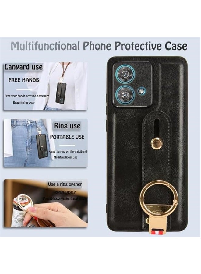 general Compatible with Motorola Edge 40 Neo 5G Case with Ring Holder & Hand Straps & Neck Straps, Scratch-Resistant Skin-Friendly Leather Protective Cover Case - Image 2