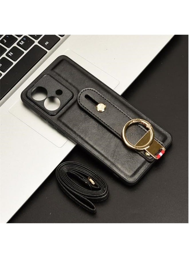general Compatible with Motorola Edge 40 Neo 5G Case with Ring Holder & Hand Straps & Neck Straps, Scratch-Resistant Skin-Friendly Leather Protective Cover Case - Image 5