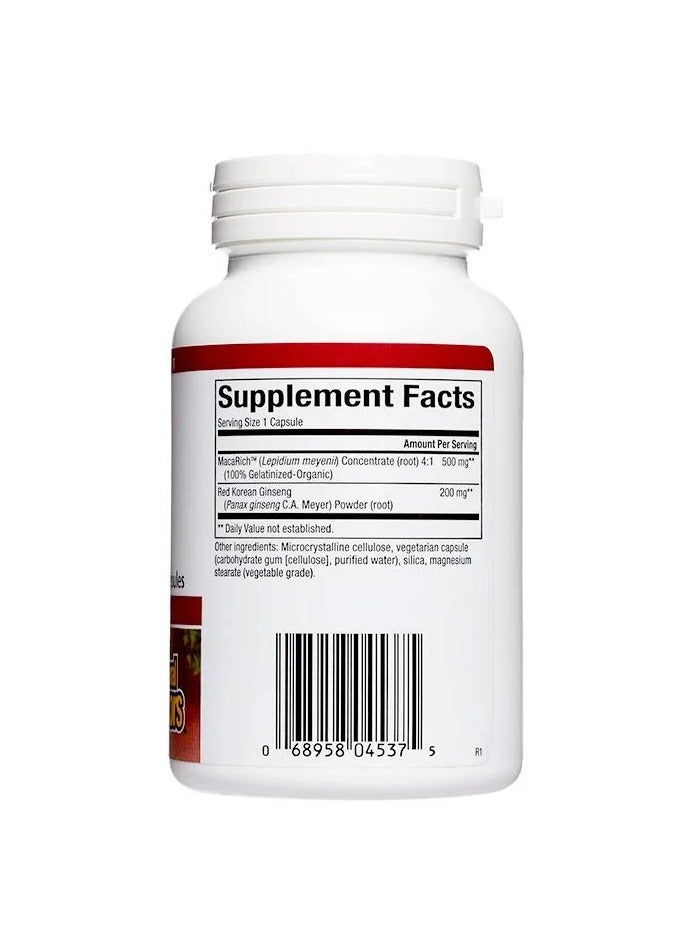 natural Factors Maca Rich®, Maca Concentrate With Korean Ginseng, Super Strength, 90 Vegetarian Capsules - Image 3
