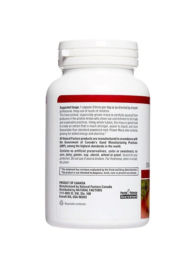 natural Factors Maca Rich®, Maca Concentrate With Korean Ginseng, Super Strength, 90 Vegetarian Capsules - Image 4