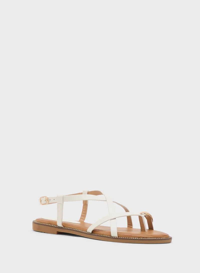 Truffle Flat Sling Back Sandals