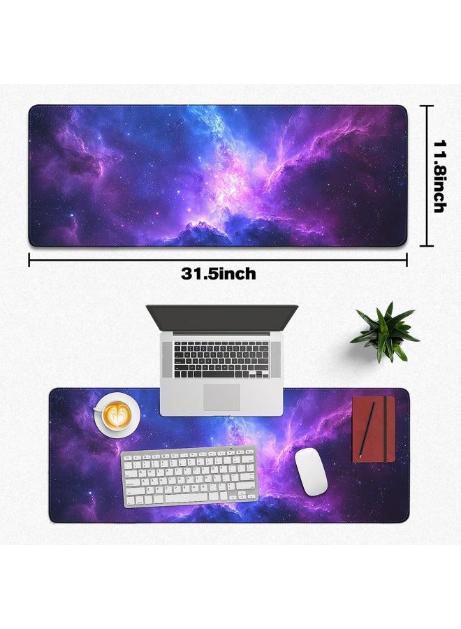 Yuhijoy Mouse Pad Gaming - Desk Mat for Keyboard and Mouse - Large Mouse Pads for Desk, Gaming Mousepad with Non-Slip Base, Desk Pad (31.5" X 11.8") for Gaming, Office and Home (Galaxy Space) - Image 5