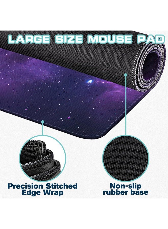 Yuhijoy Mouse Pad Gaming - Desk Mat for Keyboard and Mouse - Large Mouse Pads for Desk, Gaming Mousepad with Non-Slip Base, Desk Pad (31.5" X 11.8") for Gaming, Office and Home (Galaxy Space) - Image 2