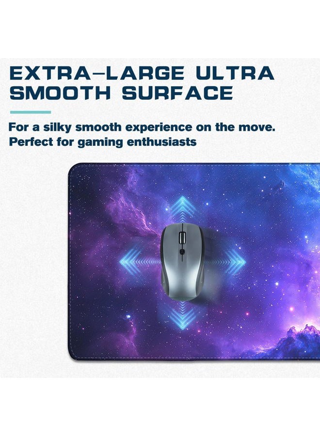 Yuhijoy Mouse Pad Gaming - Desk Mat for Keyboard and Mouse - Large Mouse Pads for Desk, Gaming Mousepad with Non-Slip Base, Desk Pad (31.5" X 11.8") for Gaming, Office and Home (Galaxy Space) - Image 4