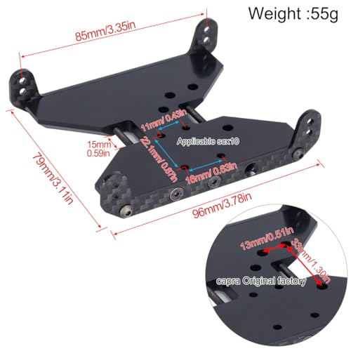 VNUHV Carbon Fiber Chassis Skid Plate Transmission Plate for 110 RC Crawler Car Axial SCX10 Capra 19 UTB F9 AXI03004 Upgrade Parts - Image 5