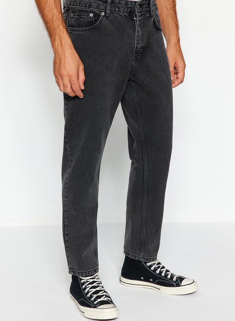 trendyol Anthracite Relax Fit Boyfriend Jeans Denim Trousers - Image 1