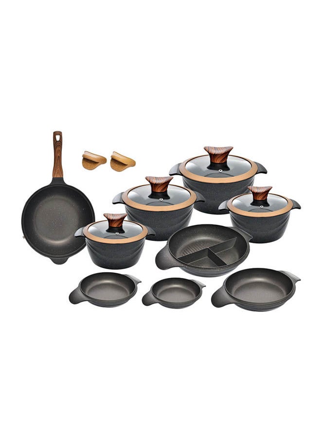 Set of 13 Piece of 4 suits+4 multi-cover + 4 Pyrex cover+black wok 30-24-20-18/30 cm -Black - pzsku/Z3B448CE0820334D23ED3Z/45/_/1707771330/50166f7d-6c5b-4e56-b3ab-02ddf2c3a425