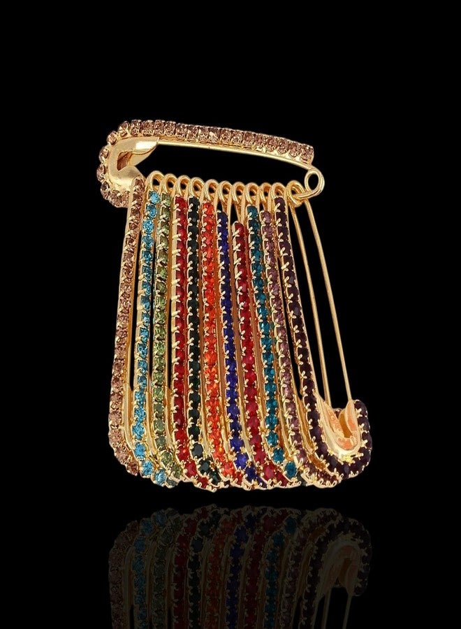 THANUS CRAFT THANU'S CRAFT Multicolor Saree Safety Pin Brooch for Holding Heavy Sari Pleats Pallu Scarfs Hijab PIS Women Girls - Image 5