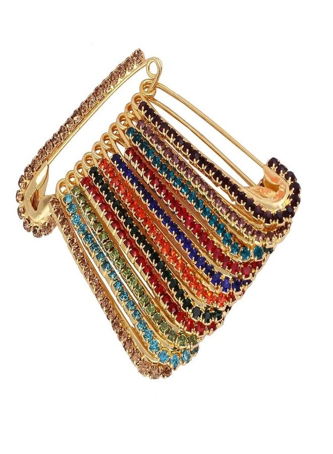 THANUS CRAFT THANU'S CRAFT Multicolor Saree Safety Pin Brooch for Holding Heavy Sari Pleats Pallu Scarfs Hijab PIS Women Girls - Image 1
