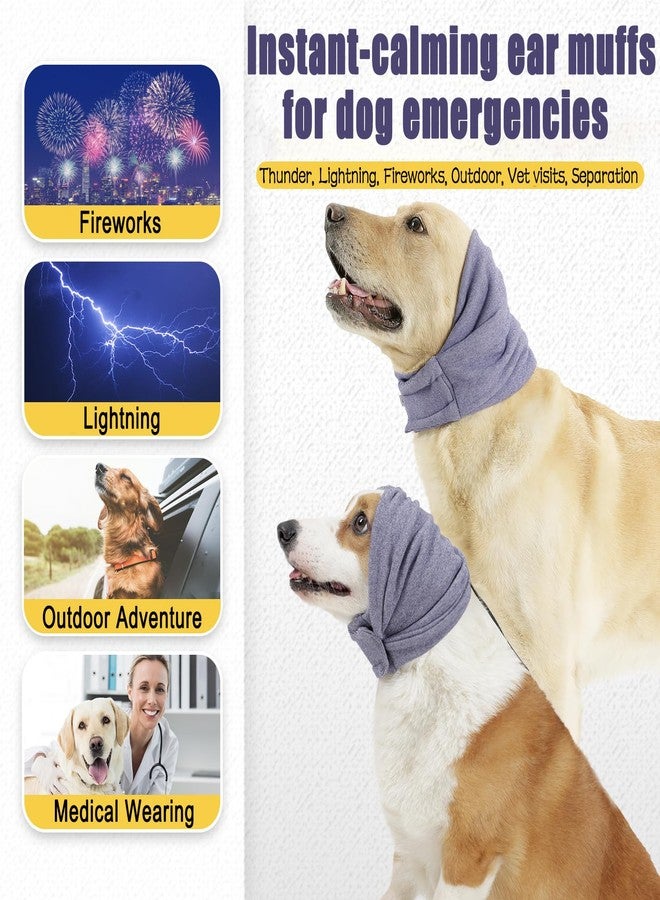 Meifsou Quiet Ears for Dogs - Adjustable Ear Covers for Noise, No Shake Dog Head Wrap, Dog Calming Hood for Thunder, Lightning, Fireworks, Vet Visits, Polyester and Stretch Cotton Blend, Purple S - Image 4