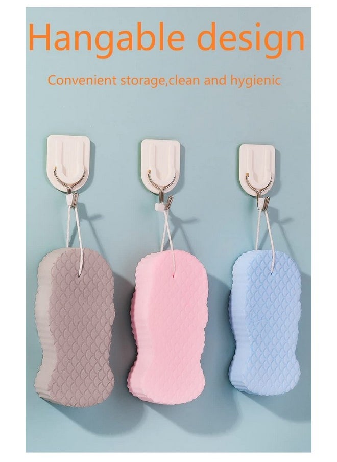 Axnzp 2Pcs Magic Exfoliating Bath Sponge3D Super Soft Exfoliating Bath Sponge Skin Friendly And Reusable For Adults Children And Pregnant Women. (Blue+Pink)  - Image 2