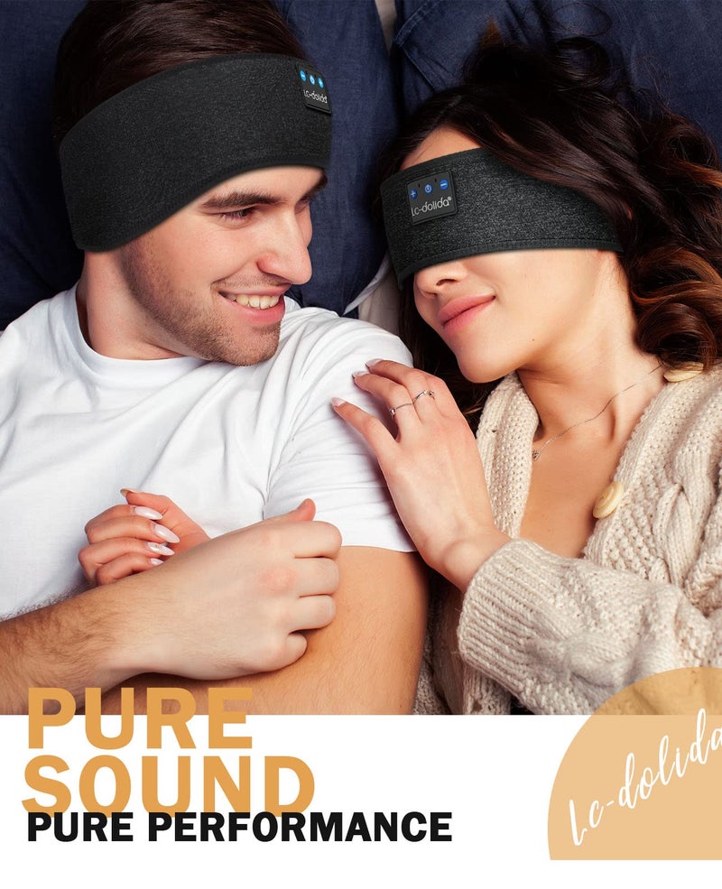 LC-dolida Sleep Headphones Headband Bluetooth 5.4, Headband Earphones Wireless with USB C Charge Port, Sleep Mask for Sleeping, Sports, Gifts, Workout, Jogging, Yoga, Insomnia, Air Travel, Meditation - Image 2