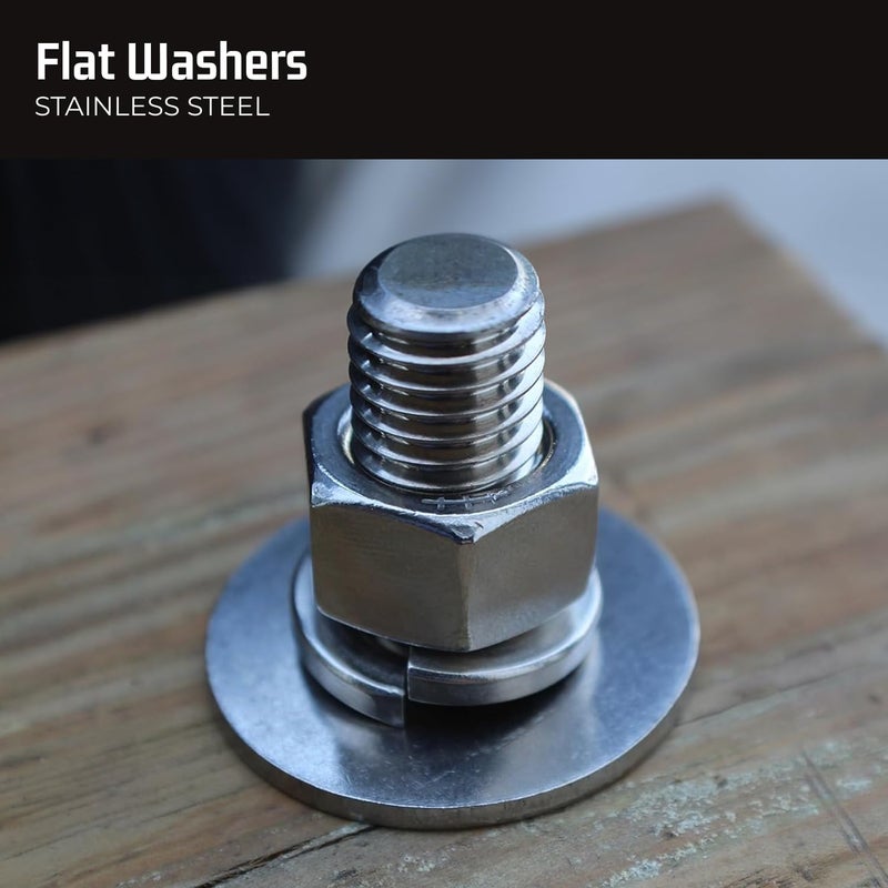 Bolt Dropper 100 Bulk Pack Stainless Steel Flat Washer by - Metal Washers for Bolts - 1/4" Inside Diameter, 5/8" Outside Diameter, 0.078" Thickness - Made of 18-8 (304) Stainless Steel - Image 4