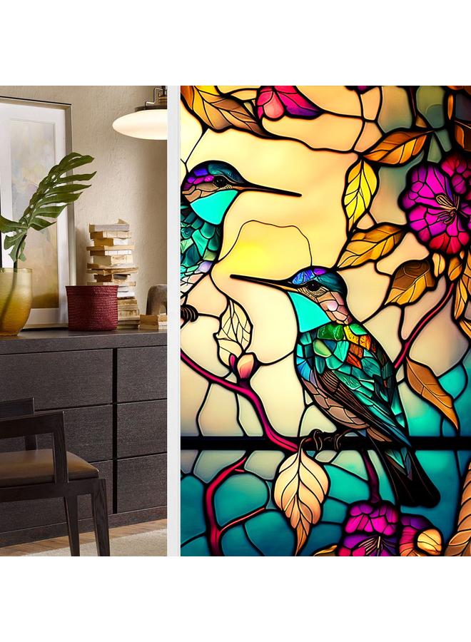 Flower Sea Static Glass Sticker PVC Glue-free Window Sticker Home Decoration Window Glass Sticker Specifications: 45*100CM - Image 1