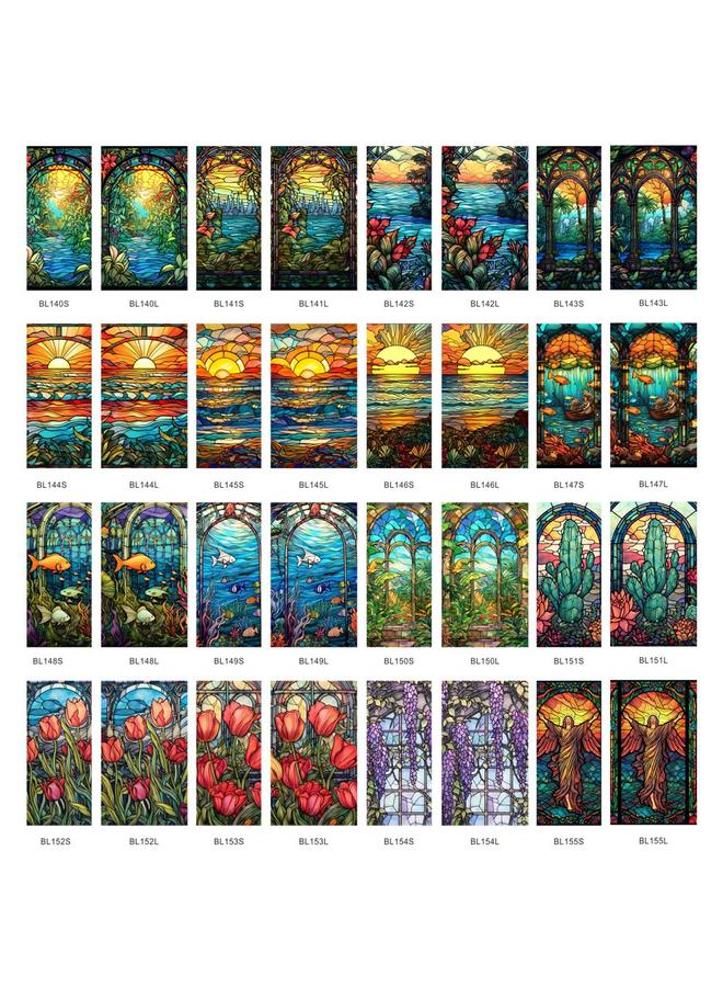 Flower Sea Static Glass Sticker PVC Glue-free Window Sticker Home Decoration Window Glass Sticker Specifications: 45*100CM - Image 2