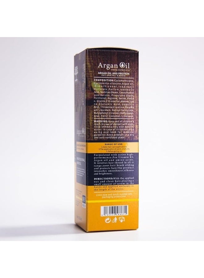 Protein queen Argan-Oil of Morocco HAIR OIL (Anti-Hair Fall & Renewal), Sulfate Free, Perfect for Damaged, Dry, Curly, Frizzy Hair - Thickening Formula for Fine/Thin Hair, Keratine Treat for Hair. - Image 2