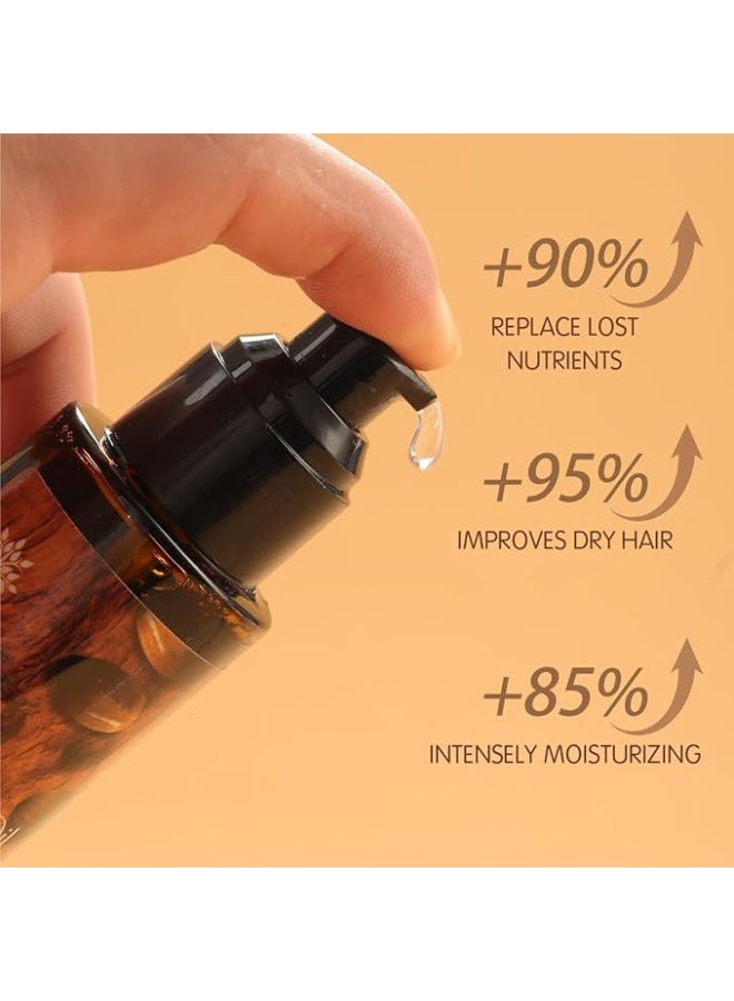 Protein queen Argan-Oil of Morocco HAIR OIL (Anti-Hair Fall & Renewal), Sulfate Free, Perfect for Damaged, Dry, Curly, Frizzy Hair - Thickening Formula for Fine/Thin Hair, Keratine Treat for Hair. - Image 4