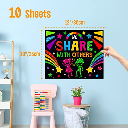 SpriteGru 10 PCS Classroom Poster, Colorful Bulletin Board Decoration Motivational Posters We Are Better Poster Banner for School & Classroom Kindergarten Preschool Primary Middle High School (12” x 10”) - Image 3
