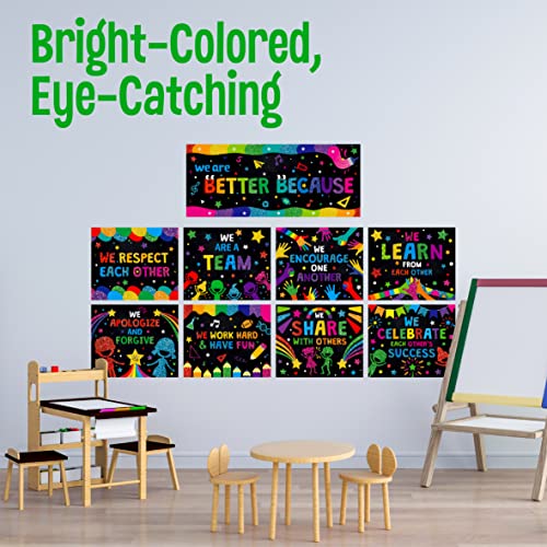 SpriteGru 10 PCS Classroom Poster, Colorful Bulletin Board Decoration Motivational Posters We Are Better Poster Banner for School & Classroom Kindergarten Preschool Primary Middle High School (12” x 10”) - Image 5