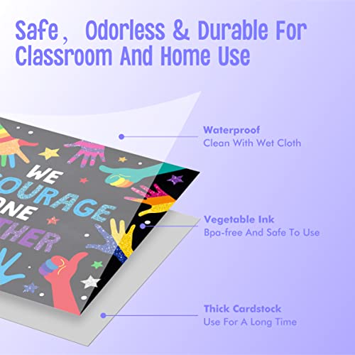 SpriteGru 10 PCS Classroom Poster, Colorful Bulletin Board Decoration Motivational Posters We Are Better Poster Banner for School & Classroom Kindergarten Preschool Primary Middle High School (12” x 10”) - Image 2