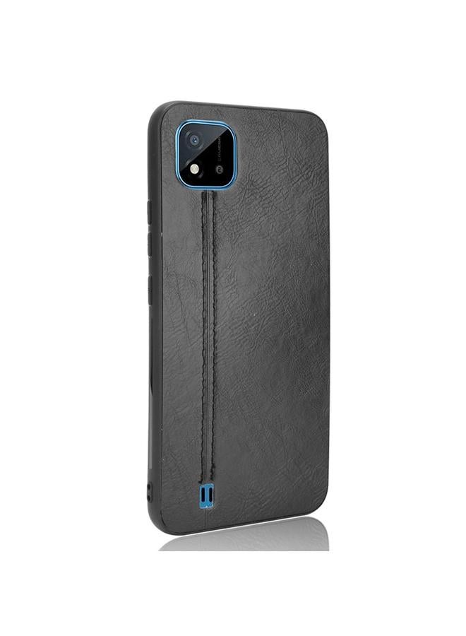 erorex Case For OPPO Realme C11 2021 / Realme C20 Shockproof Sewing Cow Pattern Skin PC + PU + TPU Case - Image 3