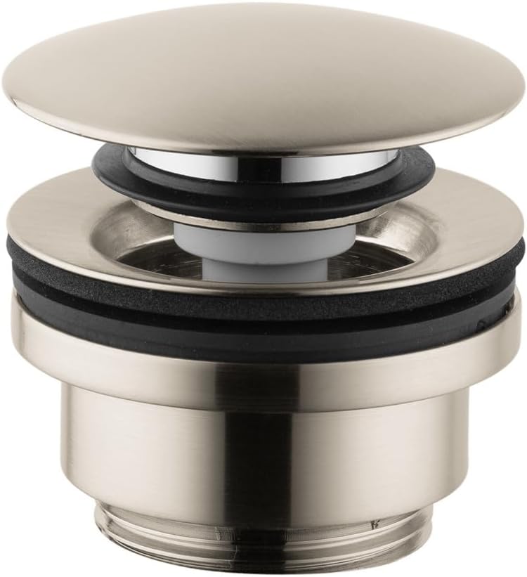 Hansgrohe 50100821 Push Open Drain for Sink, 1-1/4-Inch, Brushed Nickel Finish