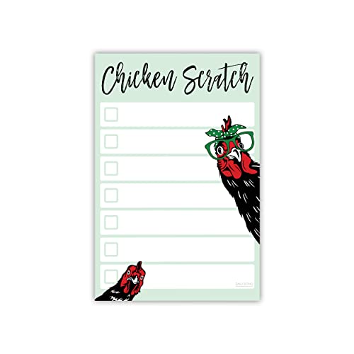 DAILY RITMO Funny Chickens Sticky to Do Notepad - Chicken Scratch - Rooster Baby Chick Chicken Coop Lover Gifts | Country Themed Notebook | ChickenScratch Chicklet Barn Office Decor Accessories 4x6" 50 Pages - Image 1