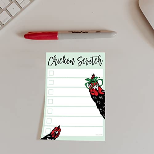 DAILY RITMO Funny Chickens Sticky to Do Notepad - Chicken Scratch - Rooster Baby Chick Chicken Coop Lover Gifts | Country Themed Notebook | ChickenScratch Chicklet Barn Office Decor Accessories 4x6" 50 Pages - Image 3