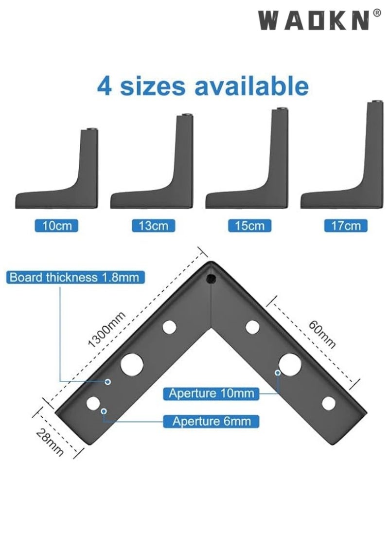 WAOKN Reduced Title: Excefore Heavy-Duty Metal Table Legs (10cm, Black, 4 Pack) with Screws & Floor Protectors, Ideal for Cabinets, Wardrobes, TVs, Drawers & Nightstands  - Image 3