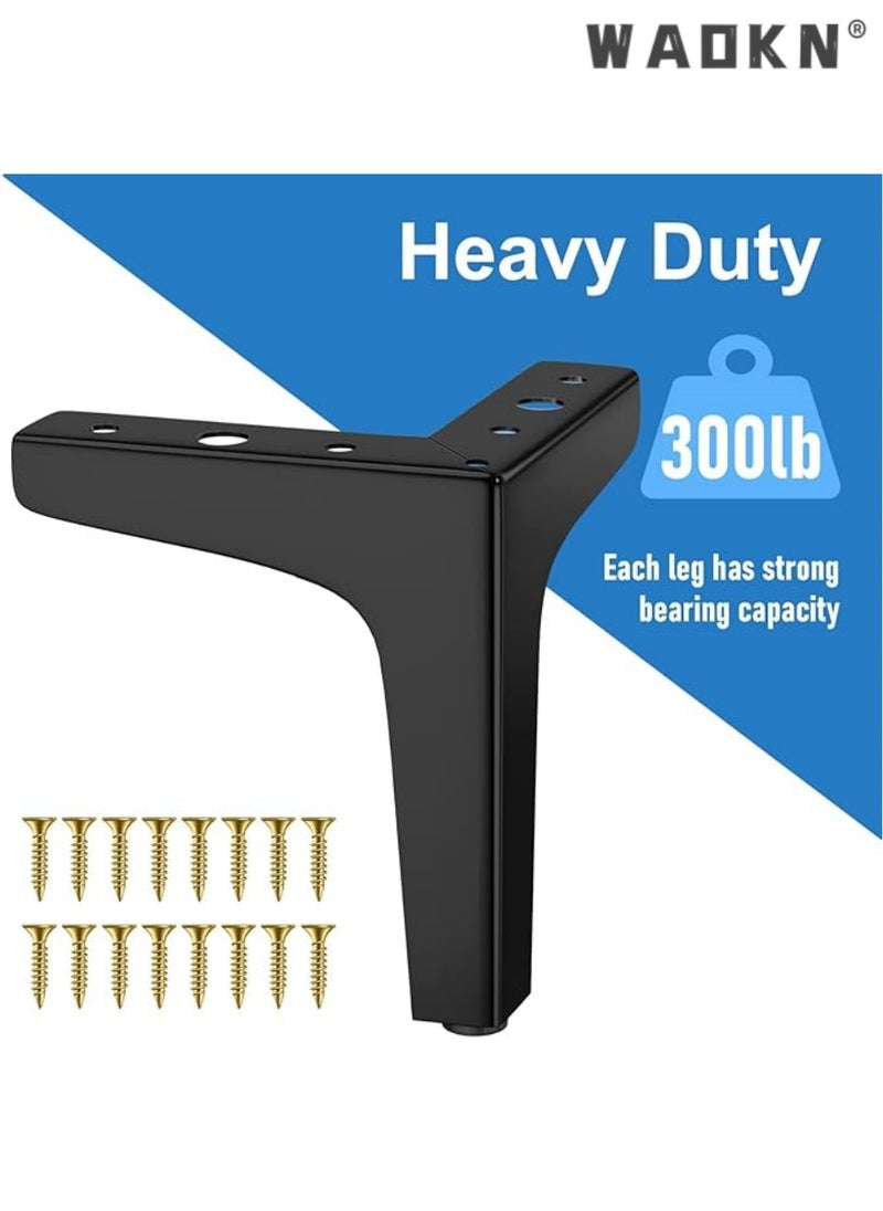 WAOKN Reduced Title: Excefore Heavy-Duty Metal Table Legs (10cm, Black, 4 Pack) with Screws & Floor Protectors, Ideal for Cabinets, Wardrobes, TVs, Drawers & Nightstands  - Image 5