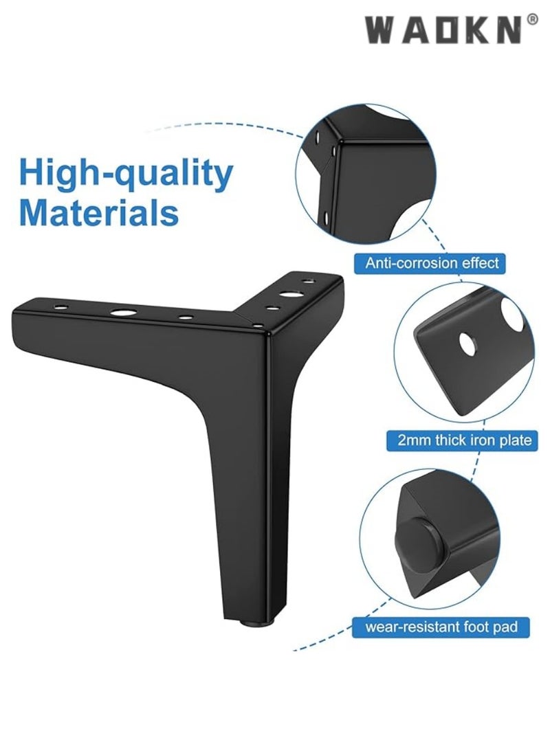 WAOKN Reduced Title: Excefore Heavy-Duty Metal Table Legs (10cm, Black, 4 Pack) with Screws & Floor Protectors, Ideal for Cabinets, Wardrobes, TVs, Drawers & Nightstands  - Image 4