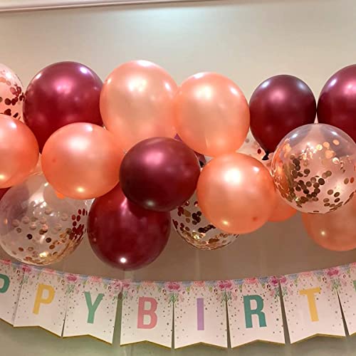 LAZYBEEE Rose Gold Balloons & Rose Gold Confetti Balloons 62 Pack - 12 inch Premium Latex Balloons & Ribbon - Rose Gold Party Decorations (Rose Gold) - Image 5