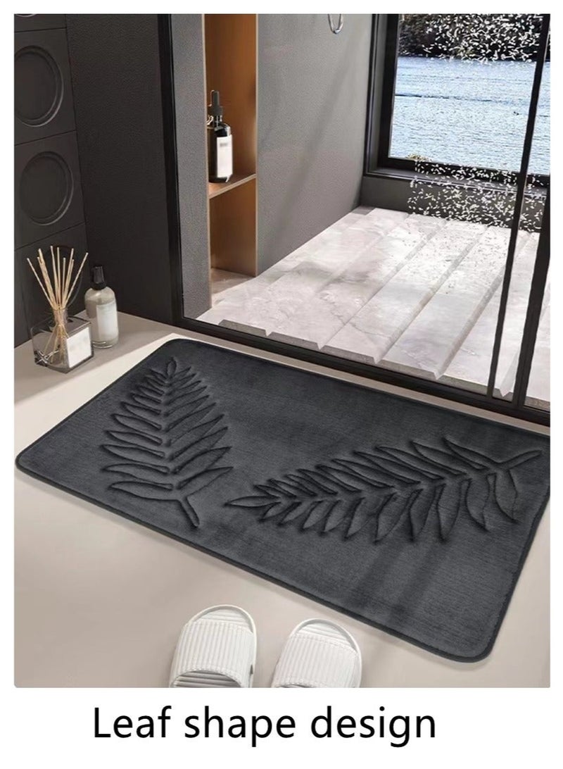 Arabest 3-Pieces European Simple Style Toilet Floor Mat Suit Bathroom Carpet Set Polyester Fiber Black - Image 2