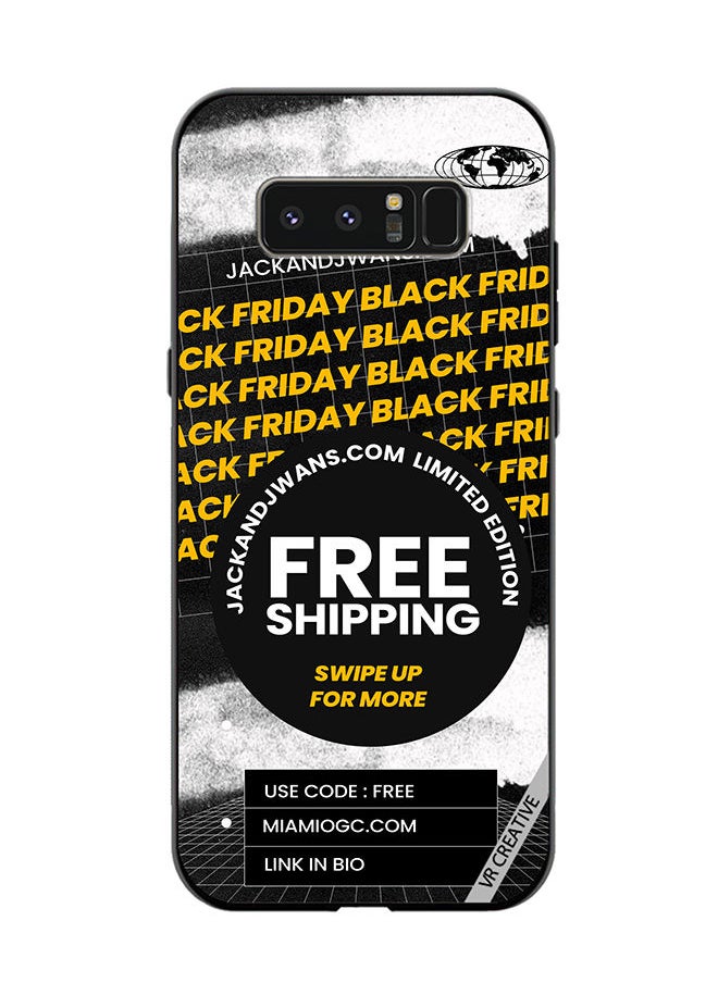 VR CREATIVE - Protective Case Cover For Samsung Galaxy Note 8 Black Friday Design Multicolour - Image 1