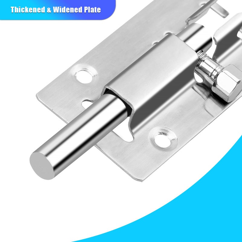 INBOF 2 Pack Slide Lock, 3 Inch Barrel Bolt Latch, Door Latch Lock with 12 Screws, Stainless Steel Slide Locks for Inside Door - Image 3