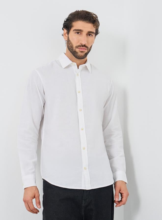 برودكت قميص بقصة منتظمة وياقة صلبة - Image 1