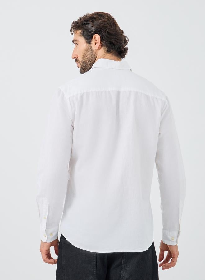 برودكت قميص بقصة منتظمة وياقة صلبة - Image 4