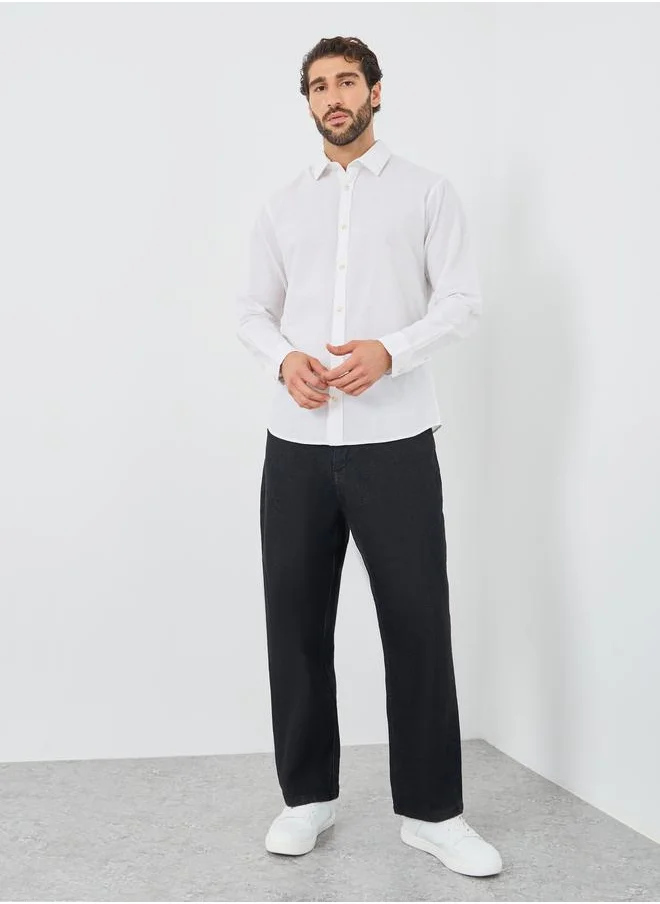 PRODUKT Produkt Solid Spread Collar Regular Fit Shirt