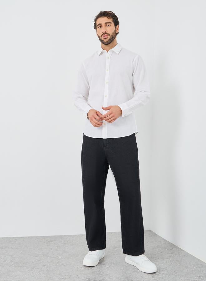 برودكت قميص بقصة منتظمة وياقة صلبة - Image 2