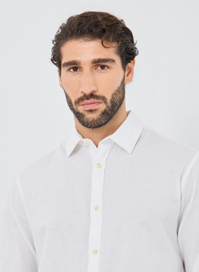 برودكت قميص بقصة منتظمة وياقة صلبة - Image 3