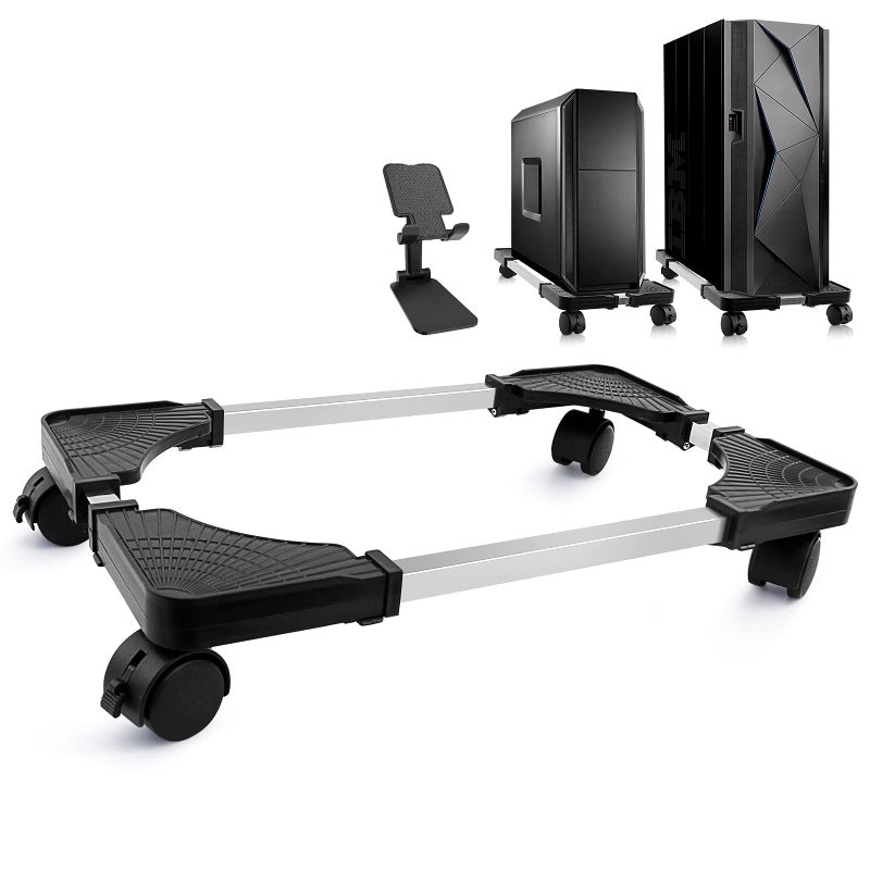 Seloom Computer Tower Stand, PC Stand, Adjustable Mobile CPU Stand with Rolling Wheels, PC Tower Stand for Floor Carpet Gaming PC Case, PC Riser for Gamers and Students - Image 1