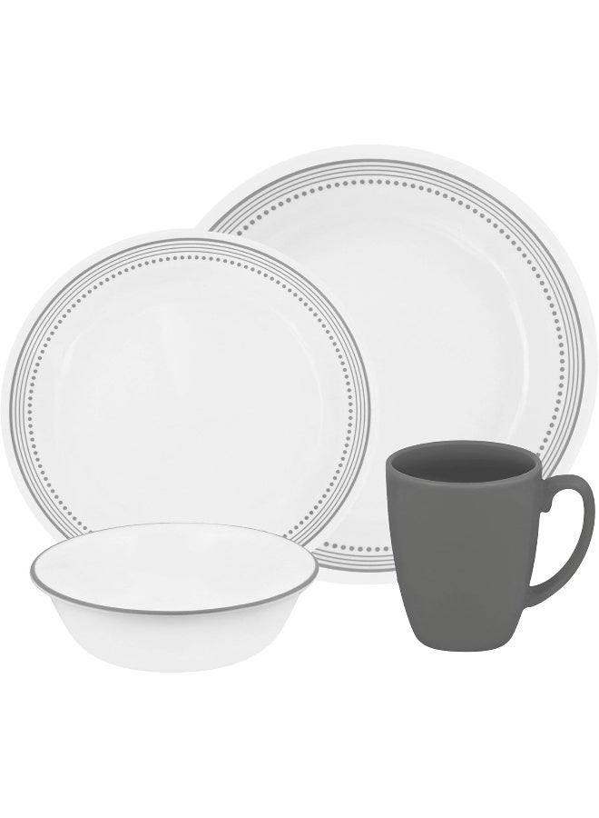 Corelle Dinnerware 16Pc Mystic Gray, White And Gray - Image 1