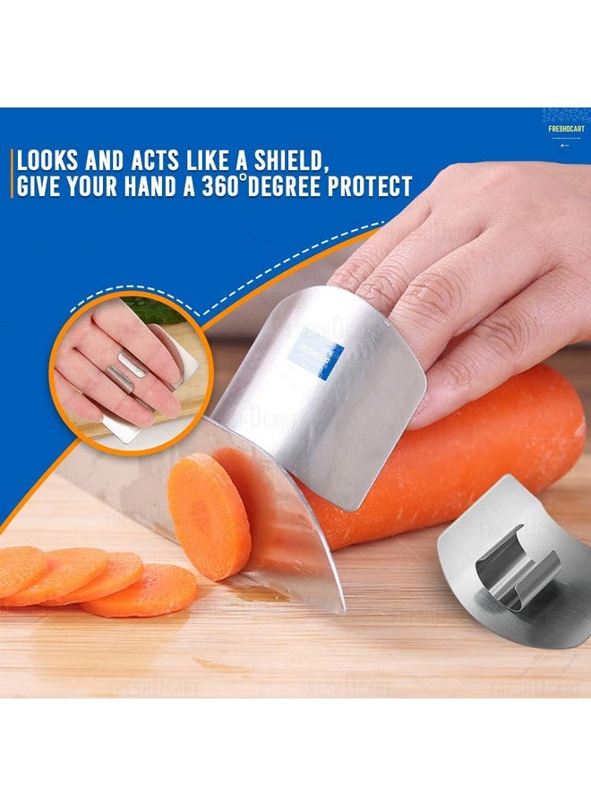 FreshDcart FDCFG Stainless Steel Finger Cutting Protector Hand Guard | Finger Protector Safe Chopping Hand Guard Pack of (1) - Image 3