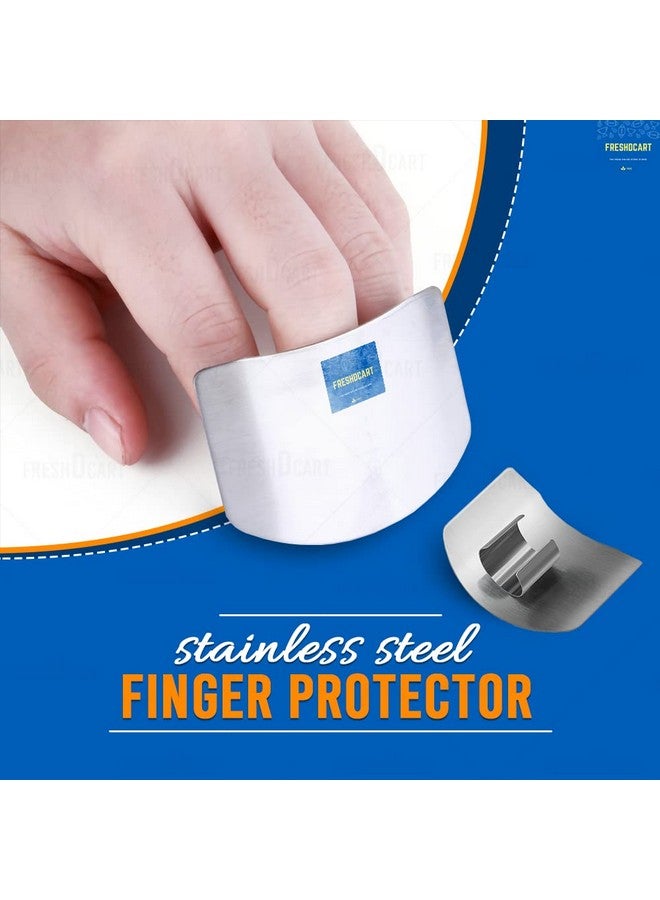 FreshDcart FDCFG Stainless Steel Finger Cutting Protector Hand Guard | Finger Protector Safe Chopping Hand Guard Pack of (1) - Image 2
