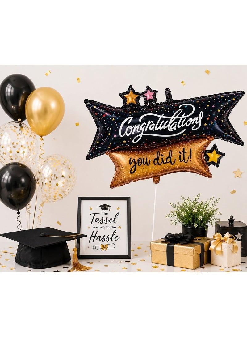 Toy Land Congratulations Foil Balloon 40 Inch | Graduation Party Decoration | Air & Helium Fill | 1 Piece - Image 1
