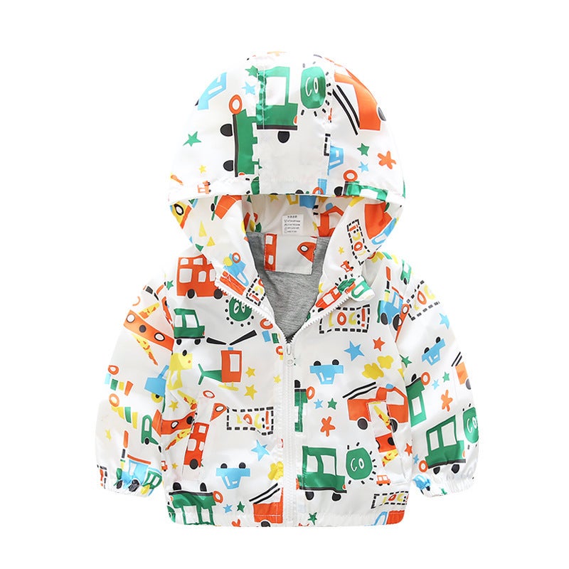 Korean Quality Children'S Wear Boys' Baby Mid-Child Cartoon Car Plane Early Autumn Spring Warm Jacket Hooded Outer Pullover - Image 4