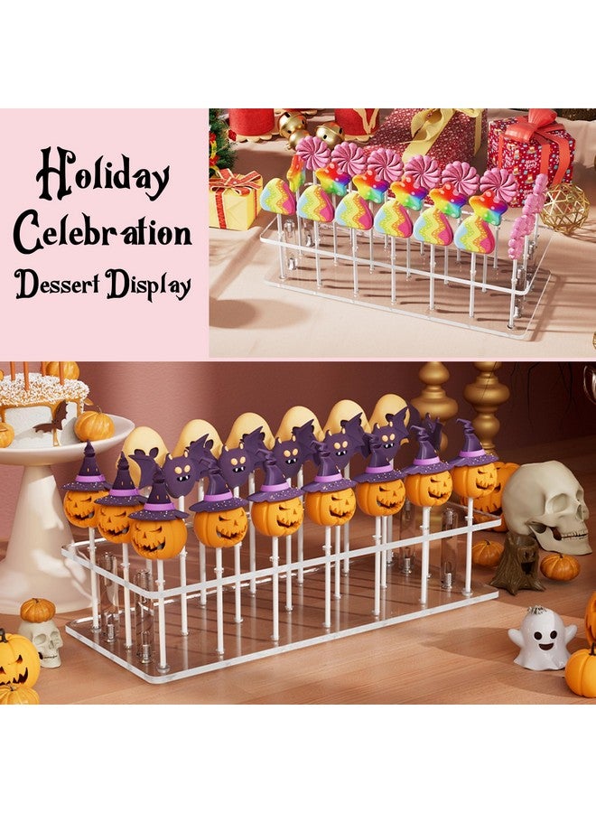 Goabroa Cake Pop Stand, 21 Holes Clear Acrylic Cake Pop Kit with 300 PCS Cake Pop Sticks and Wrappers, Cake Pop Making Accessories for Weddings Birthday Parties Baby Shower Halloween - Image 2