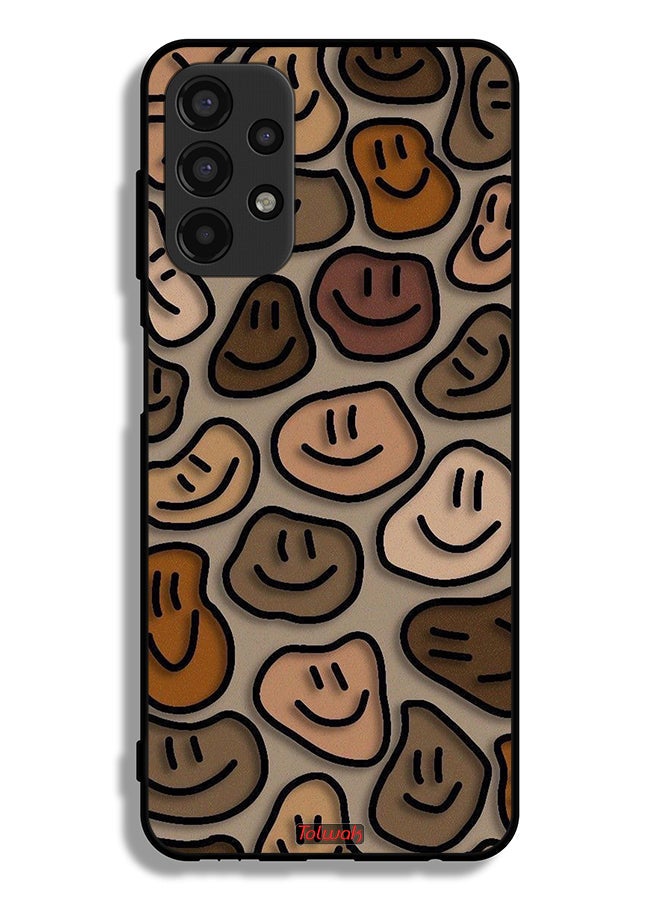 Tolwak Samsung Galaxy A13 4G Protective Case Cover Smiley Faces Art - Image 1